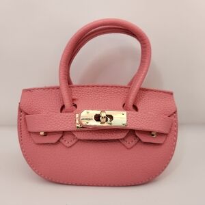 Kids - Mini PU Top Handle Curved Buckle Bag